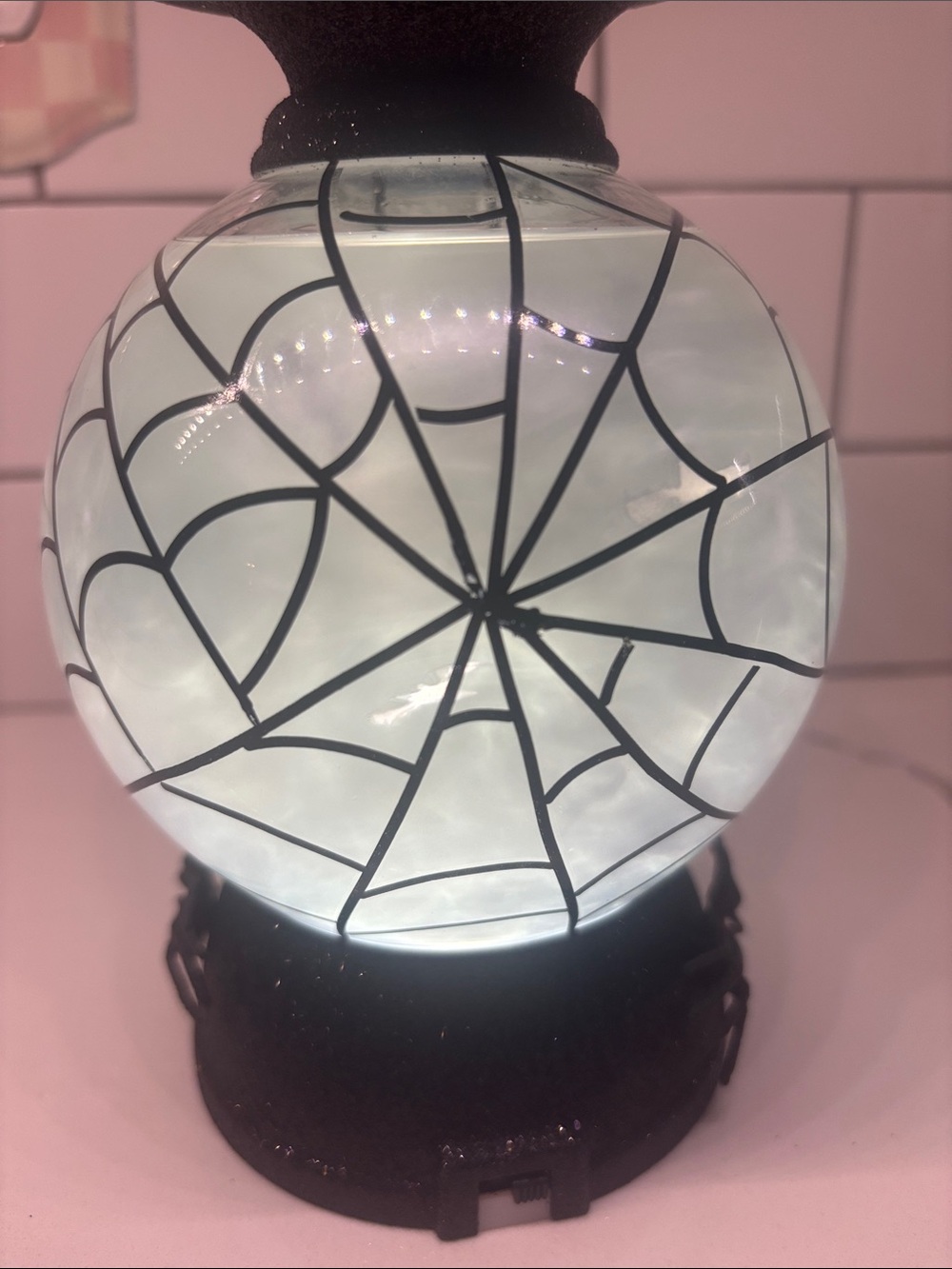 Bath & Body Works 2020 Halloween Bat Water Globe Candle Pedestal Holder - Picture 8 of 11